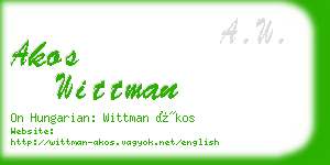 akos wittman business card